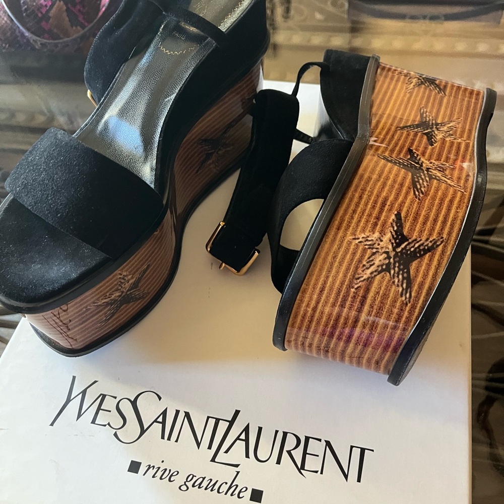 YSL Platform Sandals.